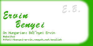 ervin benyei business card